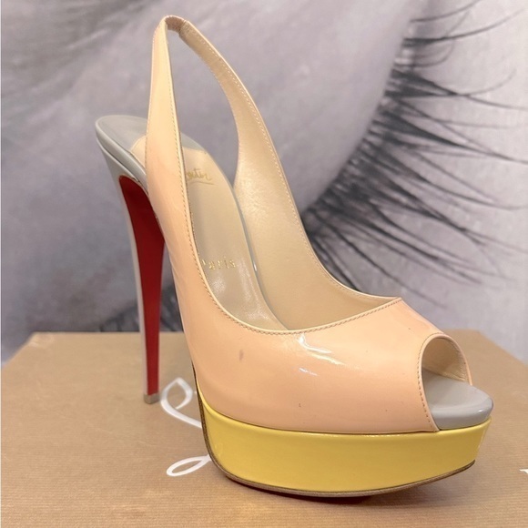 🌺CHRISTIAN LOUBOUTIN 🌺👠 Lady Peep Slingback 150 mm size 38
